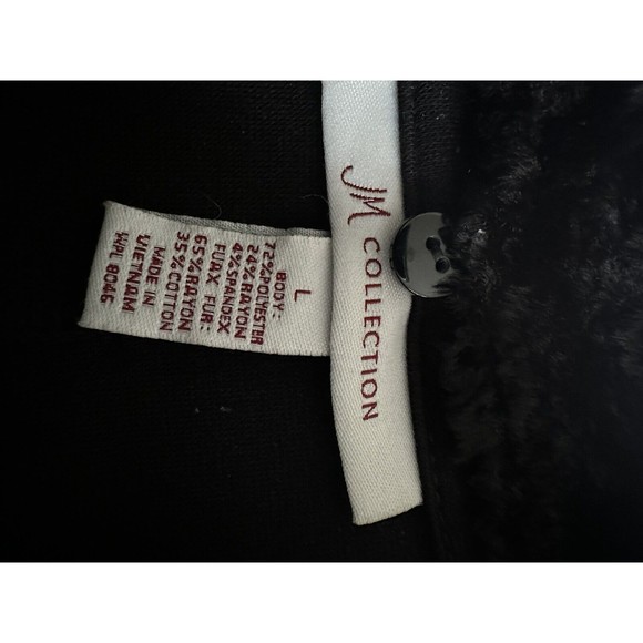 JM Collection Womens Jacket Large black Full Zip Knit polyester Blend. - Picture 3 of 4